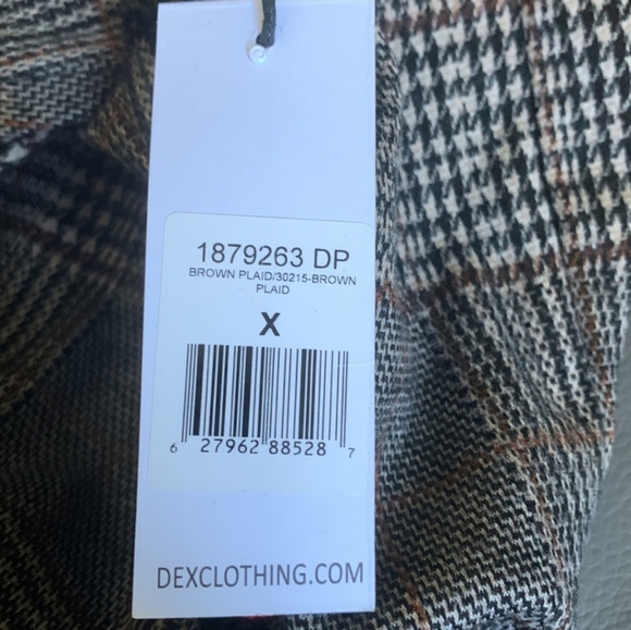 DEX Two Button Longline Brown Plaid Blazer - Picture 7 of 8